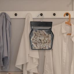 KIAYOO Wasknijpertas,Knijpertas Opbergzak Hangzak Klemzak Klemmand Douchetas voor Wasruimte Badkamer Balkon Binnen en Buiten Gebruik,Zwart — thumbnail 4