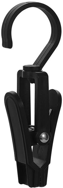 10 stuks washaken met clips, wasknijpers, 360° draaibare haken, hangers, sokken, gordijnen, handdoeken, badkamer, kast, keuken, kantoor - zwart — thumbnail 2