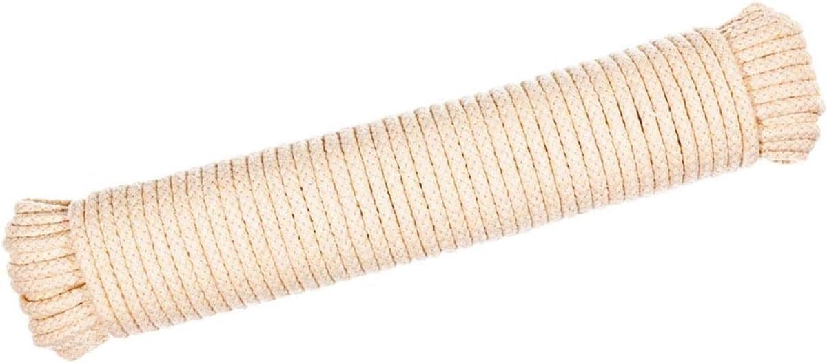 Katoenen Waslijn - Droog Touw - Buiten Ophangen - Natuurlijk Materiaal Sterk - 7/32 Inch 100 Voet - Wit — afbeelding 1