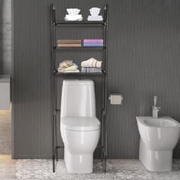 homewell Washing Machine Shelf, Storage Rack Above Toilet with 3 Shelves, Shelf Above the Washing Machine Metal for Toilet and Bathroom, Space-Saving Standing (150 x 50 x 26 cm) — thumbnail 4