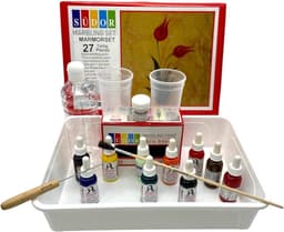 SÜDOR EBRU PAINTING 27-delige marmerkit voor beginners en professionals. Marmer set. 9 kleuren — thumbnail 1