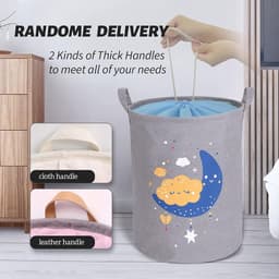 Storage Box with Lid Laundry Basket with Drawstring Children's Laundry Hamper Storage Basket Children Large Foldable for Girls Boys for Baby Room, Toys, Laundry, Baby Clothes, Multifunctional — thumbnail 4