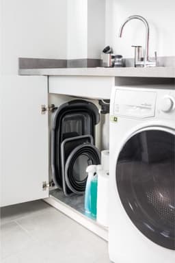 KitchenCraft MasterClass Smart Space Grote opvouwbare wasmand - zwart/grijs 60,5 x 40 x 28 cm — thumbnail 2