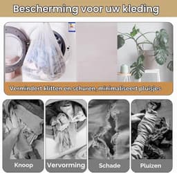 Wasnet voor Wasmachine - Wit - 60 x 90 cm - Polyester met Trekkoord - Voor Grote Kleding en Beddengoed — thumbnail 4