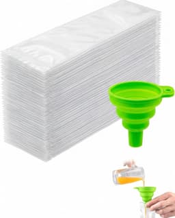 IJszakken Set - Transparant - 50 Stuks - Met Siliconen Trechter - Voor Gezonde Snacks en Desserts — thumbnail 1