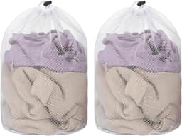 2 wasnet voor wasmachine, waszak 30 x 40 cm met fijnmazig net en trekkoord, waszak voor fijne was, beha, lingerie en kousen, waszak bescherming voor gevoelige kleding — thumbnail 1