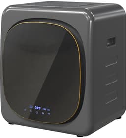 Mini wasdroger met LED-touchscreen en 6 programma's – 48x40x56 cm – Luchtafvoerdroger met 4 kg laadvermogen – voor kleine ruimtes – Grijs — thumbnail 2