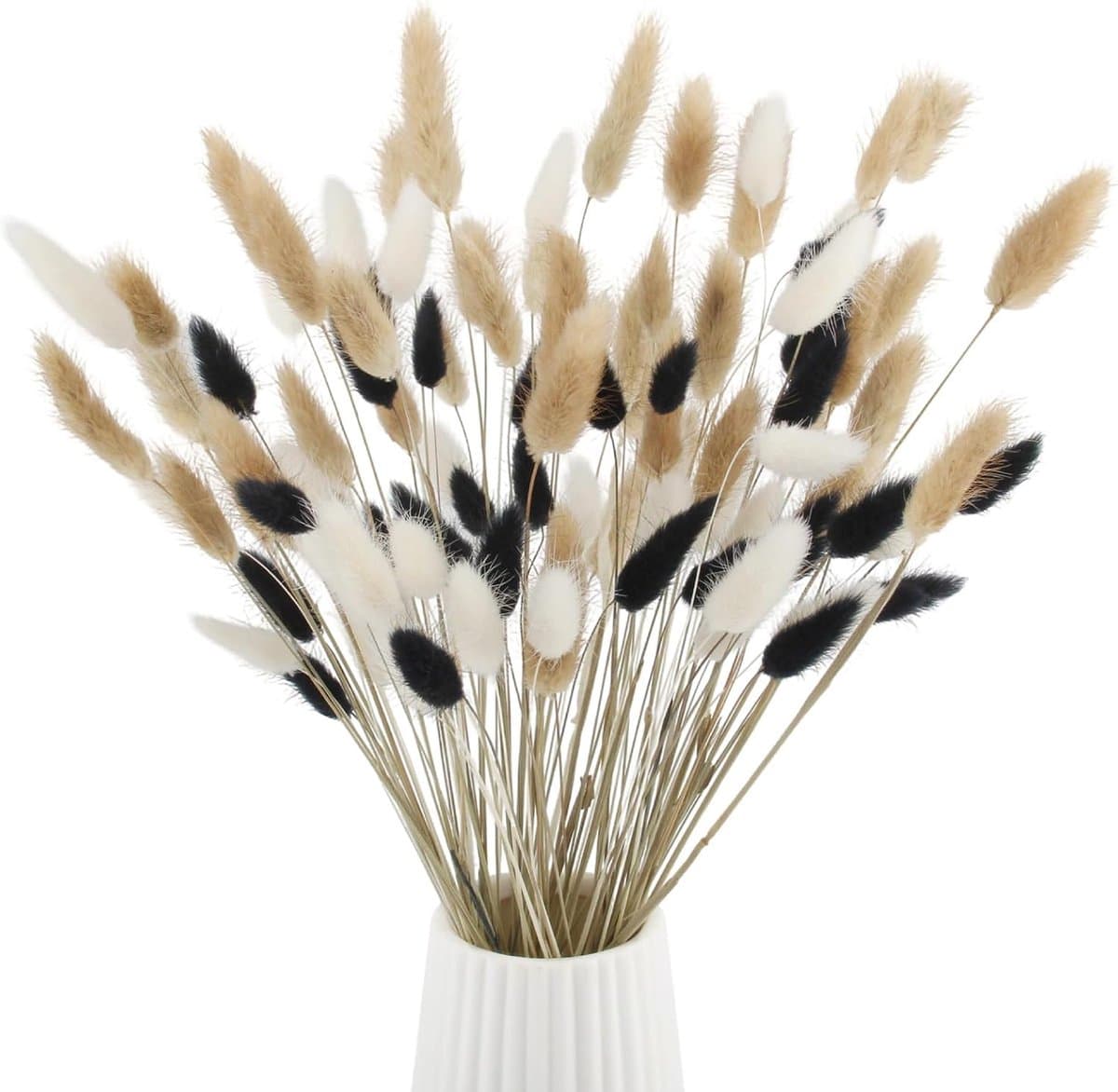 100 Bunny Tail Dried Flowers Bouquet 42cm Artificial Pampas Grass — afbeelding 1