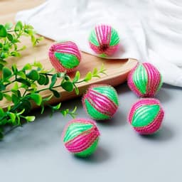 Anti-pluis-wasballen voor het verwijderen van dierenharen, set van 6 stuks, herbruikbare wasballen, 4 cm, antistatische stofreiniger — thumbnail 4