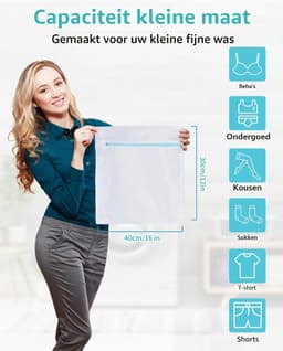 Set van 2 Mesh Waszakken voor Delicate Kleding, 30x40cm Waszakken voor Wassen en Beschermen — thumbnail 2