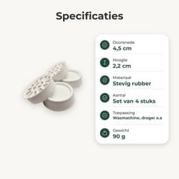 Trillingsdempers wasmachine - Wasmachine dempers - Rubber antivibratie voetjes - Set van 4 - STEGGER — thumbnail 5