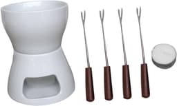 1set Ceramic Melting Stove Set Voor Thuis Voor Chocolade Kaas Boter Met Inclusieve Vorken Duurzaam Sterk Voor Fondue Smeltende Snacks — thumbnail 1