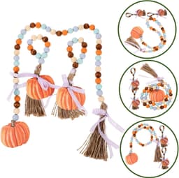 1set Herfst Houten Kralen Slinger Met Tassel Pompoen Pendant Decoratie Voor Wand Boerderij-thema Voor Thuis Keuken Decoratie — thumbnail 3
