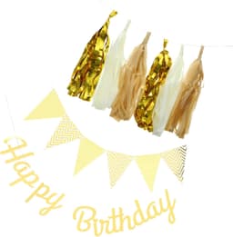 1set Gouden Verjaardagsbanner Hangdecoratie Voor Feesten Herinneringen Fotobehang Premium Herbruikbaar Voor Binnen Buiten Decoratie — thumbnail 1