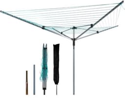 Droogmolen voor buiten - Waslijn molen - Kleding drogen - Voorgemonteerd - 60 m - Grijs groen — thumbnail 1