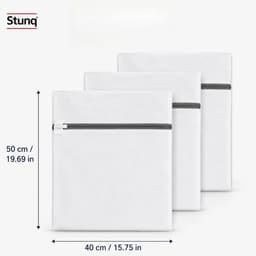 Stunq® Witte Waszakjes Set van 3 – Fijnmazig Mesh voor Delicate Was en Lingerie — thumbnail 5