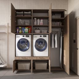 Roomart SERIE 3 Wasmachine Ombouwkast 194x240 cm - Dubbele Kast met Hoge Kast 60 - Eiken — thumbnail 4