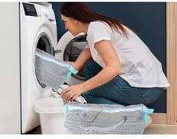 Waszak voor sneakers en schoenen - Herbruikbare waszak voor de wasmachine, op reis en voor sokken - Grijs — thumbnail 3