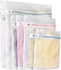 Waszakkenset - Waszakken van mesh speciaal voor de wasmachine - 7-delige set (3 maten) - Met ritssluiting en polyester materiaal - Bescherming voor kleding en handig voor op reis - Kleur ritssluiting willekeurig — thumbnail 1