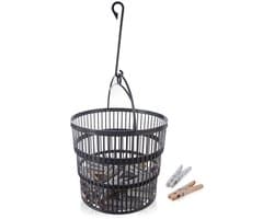 Orion - Wasknijpers - 50 stuks - Opvouwbare Mand - Grijs en Beige — afbeelding 1