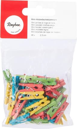 Kleurige Mini Wasknijpers voor Knutselen en Decoratie - 48 Stuks — thumbnail 3