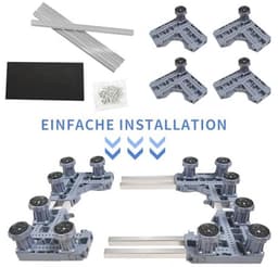 Verstelbaar wasmachine-frame met 2 vaten en 12 poten - Roestvrij staal, onderstel voor koelkast, vriezer en wasmachine (45-68 cm) — thumbnail 3