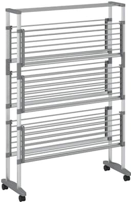 vidaXL - Droogrek - met - wieltjes - 89x64x129 - cm - aluminium — thumbnail 5