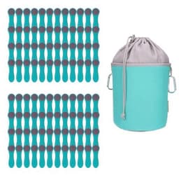Set van 96 wasknijpers met roestvrijstalen veren en canvas wasknijperzak — thumbnail 1