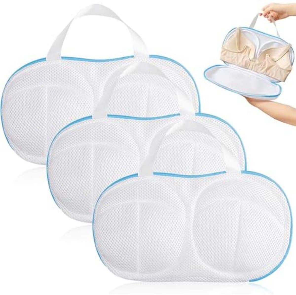 Wasbeha 3 stuks - Herbruikbare wasnet voor machinewas, groot met rits, 27 x 17 cm — afbeelding 1