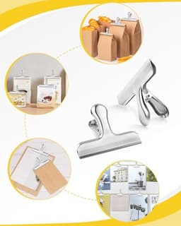 5 Stuks Bulldog Clips 55mm voor Organiseren van Documenten, Tassen, Voedsel en Foto's - Multifuntionele Klemmen voor Thuis, Keuken, School en Kantoor — thumbnail 2