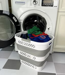 Unyqoos® Opvouwbare wasmand en opbergcontainer met handgrepen en ventilatie — thumbnail 2