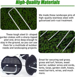 Stunq® Verzinkte Grondankers voor Tuin en Kunstgras - 100 Stuks, Onzichtbare Bevestiging — thumbnail 2