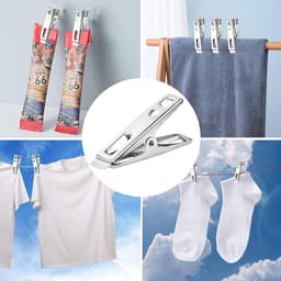 60 Stuks Roestvrijstalen Wasknijpers voor Kleding en Handdoeken — thumbnail 2