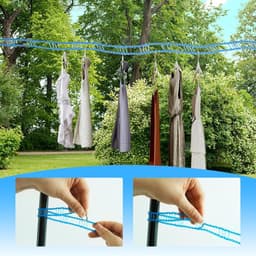 Allecta - Antislip waslijn voor camping en outdoor activiteiten met wasknijpers — thumbnail 2