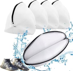 Allecta - Set van 4 wasnetten voor wasmachine - Schoenen en kleding beschermen - Opbergtas met ritssluiting - 4 stuks — thumbnail 1