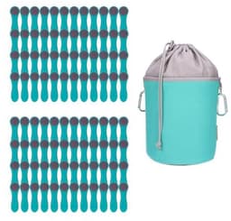 Set van 96 wasknijpers met roestvrijstalen veren en canvas wasknijperzak — thumbnail 1