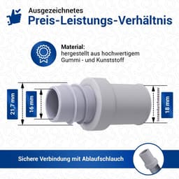 Afvoerslang Adapter 19 mm Ø voor Wasmachine en Vaatwasser - Duurzaam en Hoge Temperatuur Bestendig — thumbnail 5