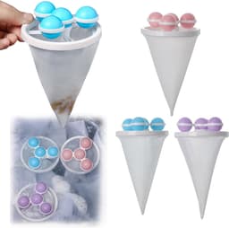 drogerballen - wasbol - wasballen- Wasmachine Huisdierhaarverwijderaar – Roze, Paars en Blauw – Herbruikbaar – Drijvend Gaas – Pluizenverzamelaar – Honden- en Kattenhaaroplosser – Geschikt voor het wassen van wasgoed – Afvoerslang (3-pack) — thumbnail 1