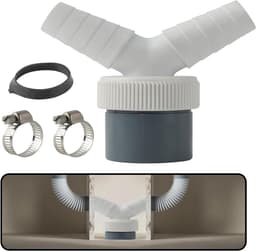 Allecta - Dubbele Y-adapter voor afvoer vaatwasser en wasmachine, Ø 40 mm uitgang, Ø 18,24 mm ingang, inclusief slangklemmen - Duurzaam en robuust - Keukenapparatuur accessoire. — thumbnail 1