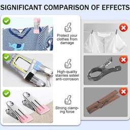 10 stuks roestvrijstalen kleerhangers en klemmen voor kleding en handwerk — thumbnail 4