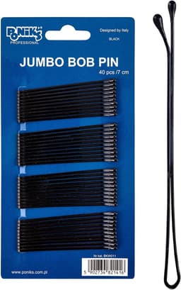 40x Zwarte Metalen Haarspelden 7 cm - Rechte Bobby Pins voor Kapsels — thumbnail 1