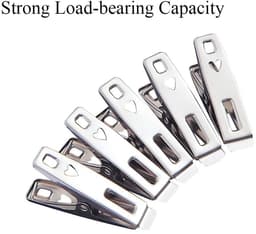 20-Stuks Wasknijpers van roestvrij staal - Stainless Steel Clothespins - Heavy Duty Laundry Clips -wasclips - metalen wasknijpers - kledingclips - wasknijpers voor binnen en buiten - voor kabels, fotosnacks, papiers, gordijnen - zilver — thumbnail 4
