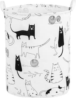 Dierenkattenpatroon - Opvouwbare wasmand - Geschikt voor kinderkamers - Unisex - Draagbare hoge opvouwbare schattige wasmand - Opbergrek - Opbergmand voor kinderkamers met handvat — thumbnail 1