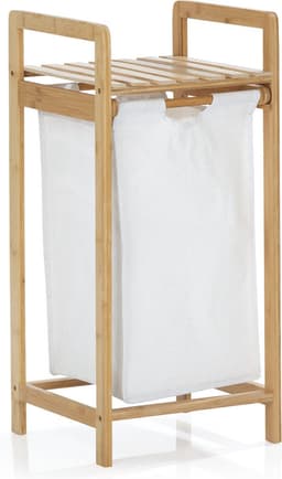 LUMALAND bamboe wasmand - 33 x 33 x 73 cm - wit — thumbnail 1