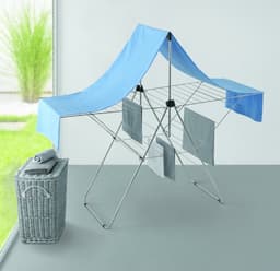 Tomado - Droogrek Vento Plus - 30 meter drooglengte - Zilvergrijs - 5 jaar garantie - vleugels in hoogte verstelbaar - extra stang voor kledinghangers — thumbnail 3