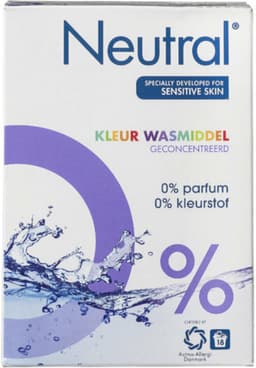 Neutral 0% Kleur Parfumvrij Waspoeder - 18 wasbeurten - 1,188 kg - Wasmiddel — thumbnail 1
