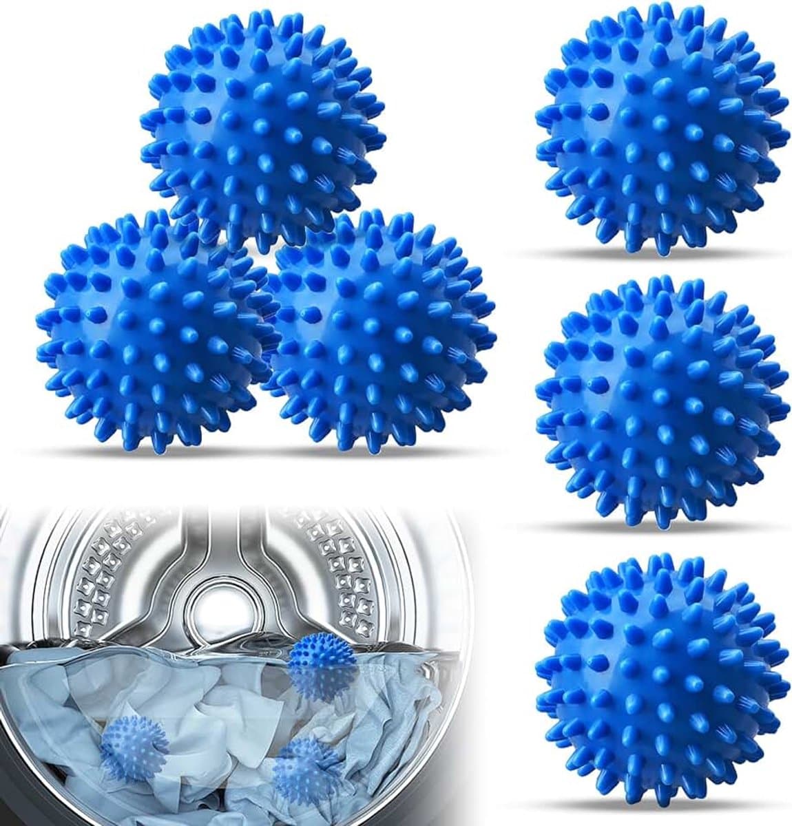 mohito Wasdroger Balls 6 pcs wasballen herbruikbare voor wasmachine Droger Ballen Herbruikbare Wasballen Maak kleding luchtiger, zachter en versnel de droogsnelheid drying(Blauw) — afbeelding 1