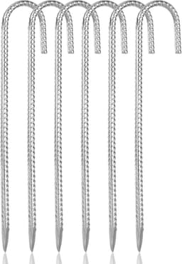 Zware Grondpinnen voor Trampolines en Tenten, 30.5 cm, Set van 6, Gegalvaniseerd Staal, Ideaal voor Camping en Buitenactiviteiten — thumbnail 1