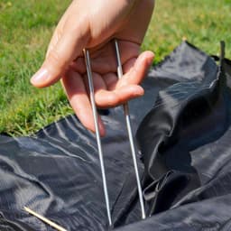 SnelShoppen - Grondankers Grondanker Set van 50 + 50 Wasers, Stalen Haringen voor Bevestiging van Onkruidvlies, Worteldoek voor Tuin en Buiten — thumbnail 3