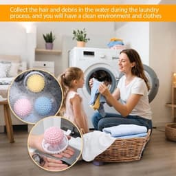 Wasmachine Lint Filter 3-delig - Drijvende Haar & Pluis Verwijderaar - 2025 Upgrade voor Huisdierenharen - Universeel voor Alle Wasmachines (Grote Bal, Gemengde Kleuren) — thumbnail 3